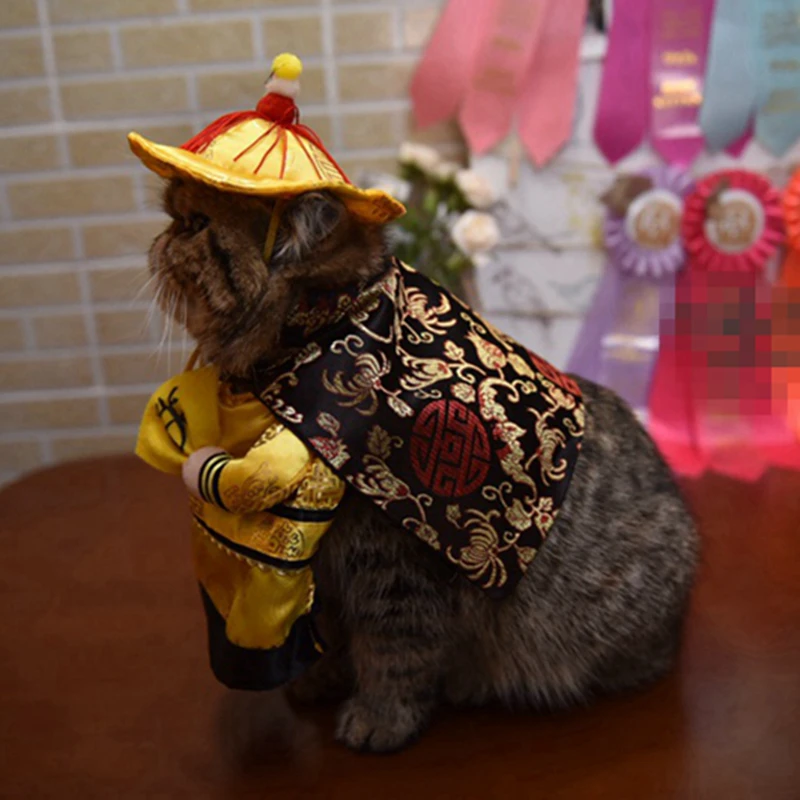 [MPK Магазин 2] Костюм за домашни любимци, облекло за кучета и котки, Традиционната рокля за костюми император, Костюм за домашни любимци